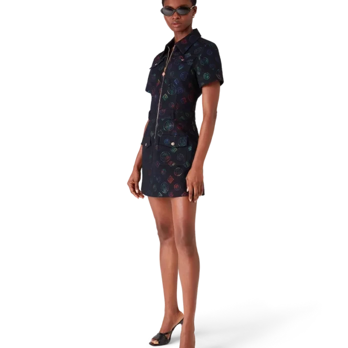 Vestido de ganga com monograma