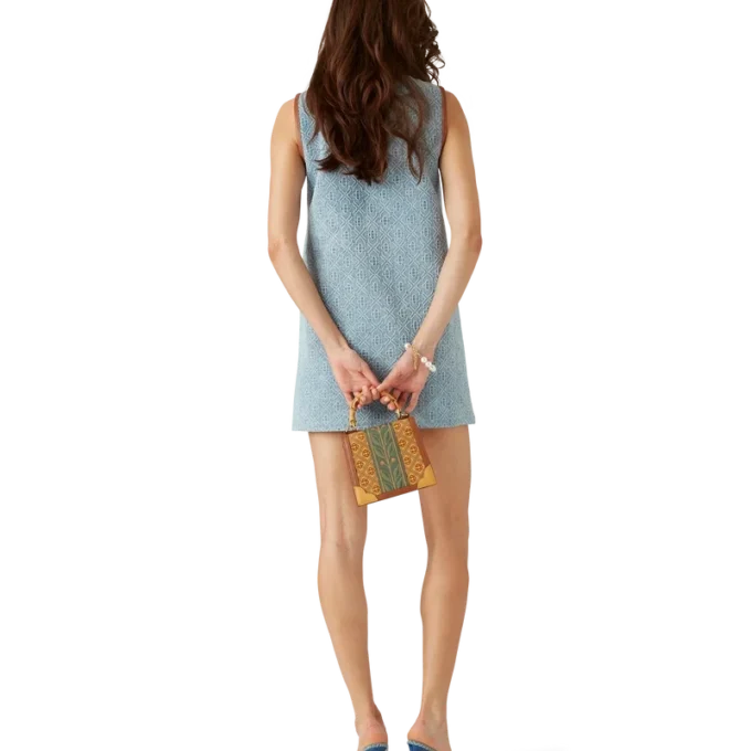 Vestido de ganga com monograma