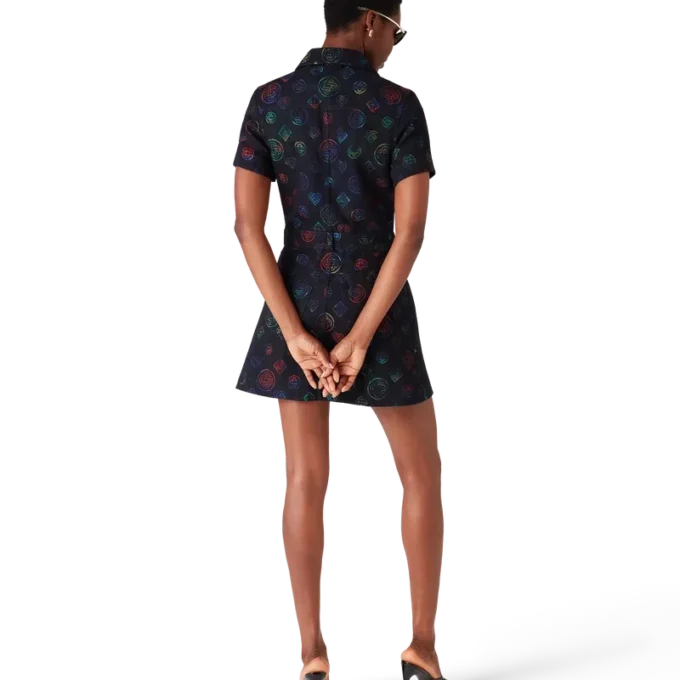 Vestido de ganga com monograma