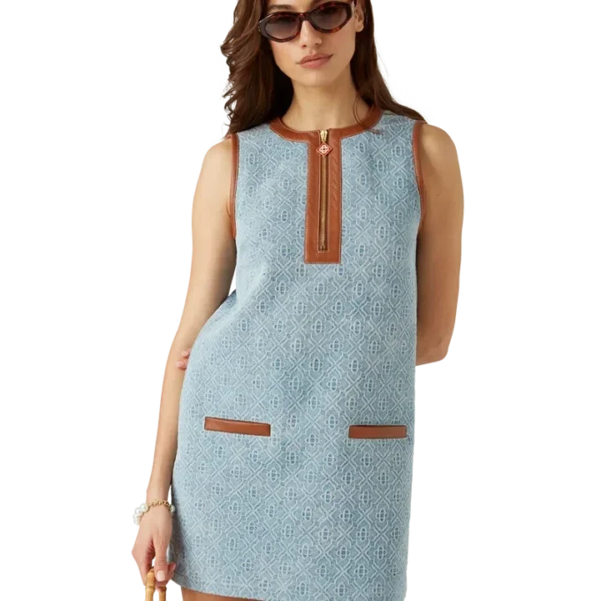 Vestido de ganga com monograma