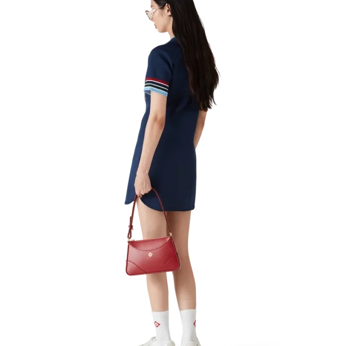 Vestido de malha estilo basebol