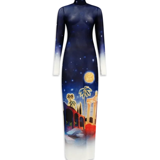 Vestido de malha Midnight Acropolis