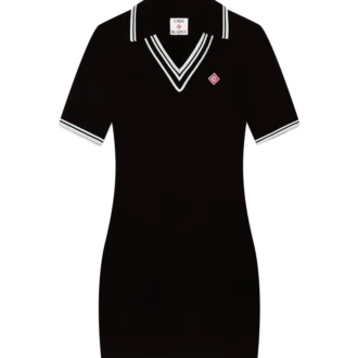 Vestido de polo de viscose com decote em V