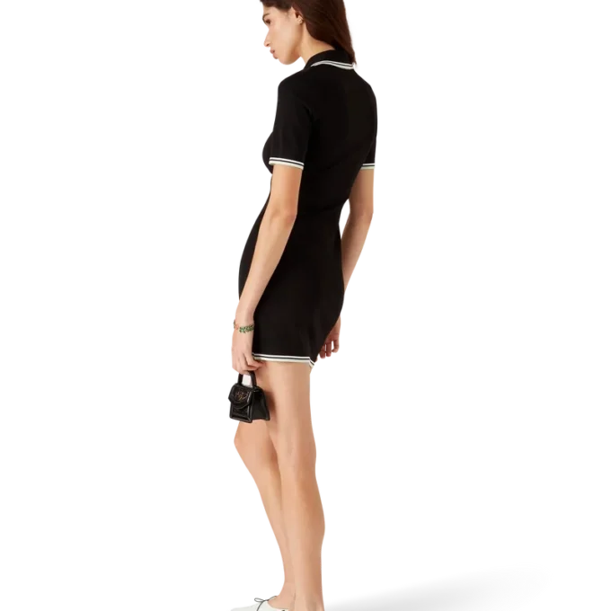 Vestido de polo de viscose com decote em V Vestido de polo de viscose com decote em V