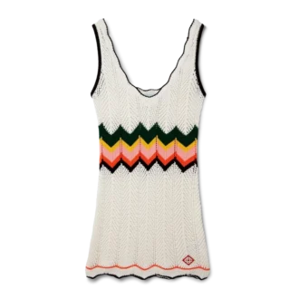 Vestido de renda com padrão chevron