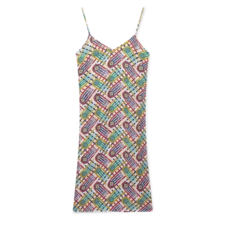 Vestido de seda com Monograma Tennis