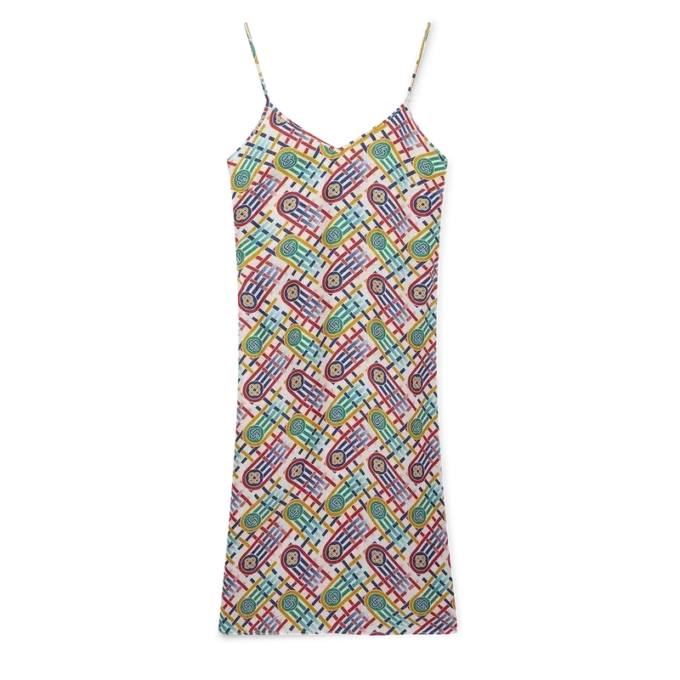 Vestido de seda com Monograma Tennis Vestido de seda com Monograma Tennis