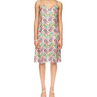 Vestido de seda com Monograma Tennis