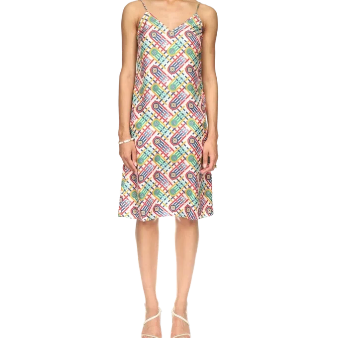 Vestido de seda com Monograma Tennis Vestido de seda com Monograma Tennis