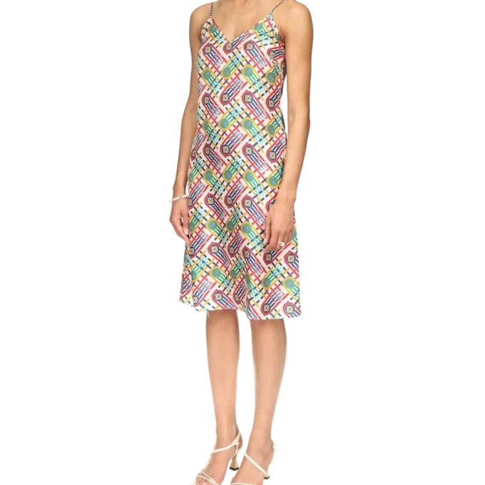 Vestido de seda com Monograma Tennis Vestido de seda com Monograma Tennis