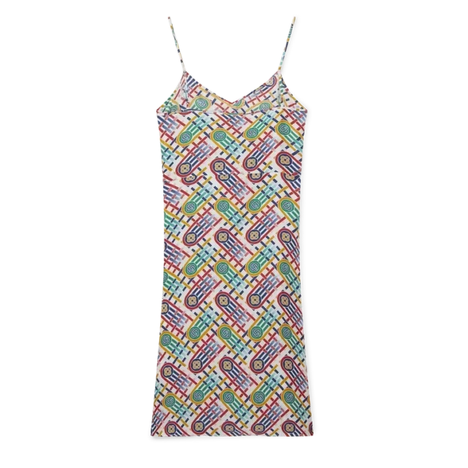 Vestido de seda com Monograma Tennis Vestido de seda com Monograma Tennis