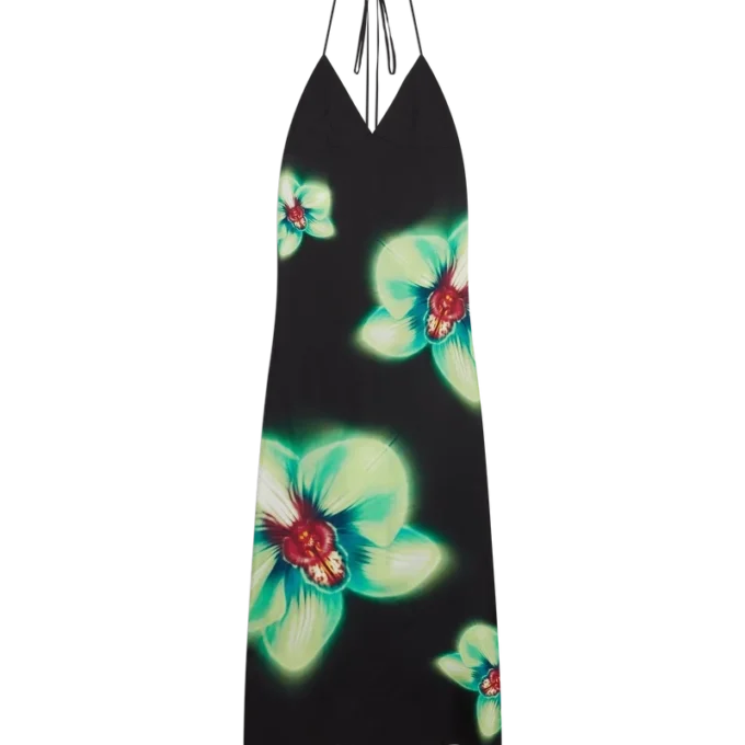 Vestido de seda Orchid Glitch Vestido de seda Orchid Glitch