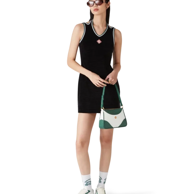 Vestido de ténis em veludo texturado