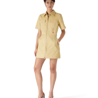 Vestido em jacquard de algodão com monograma