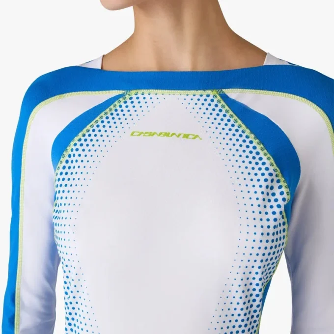 Vestido Maxi de Tênis Elástico em Meio-Tom Branco Vestido Maxi de Tênis Elástico em Meio-Tom Branco