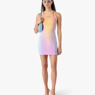 Vestido Maxi Sem Mangas com Gradiente de Vidro