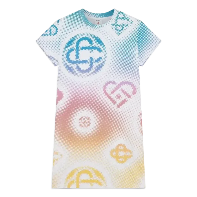 Vestido T-shirt com logótipo em meio-tom