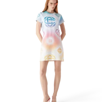 Vestido T-shirt com logótipo em meio-tom