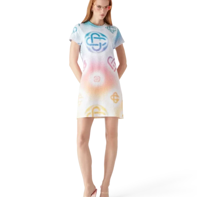 Vestido T-shirt com logótipo em meio-tom