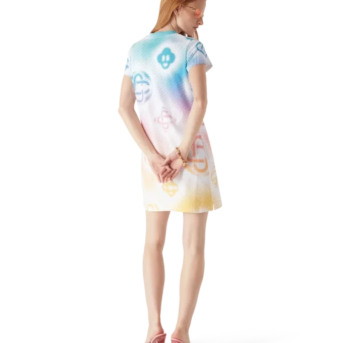 Vestido T-shirt com logótipo em meio-tom