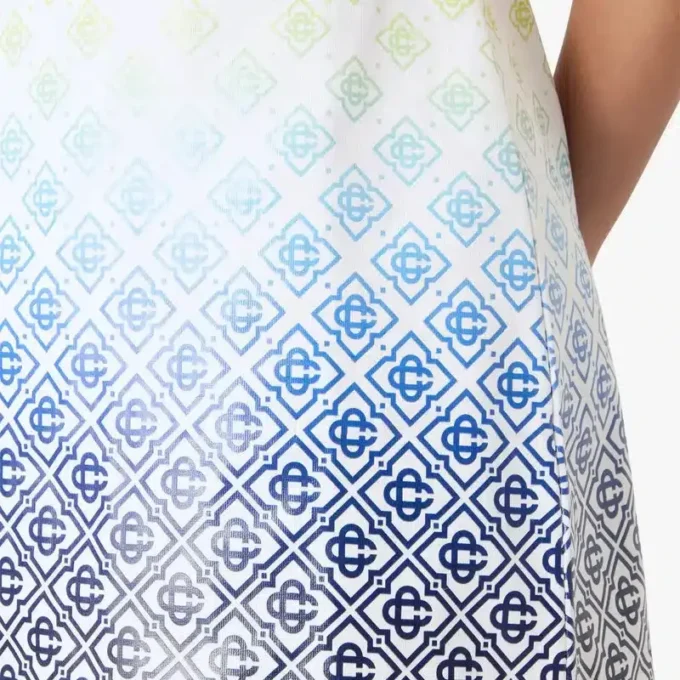 Vestido T-shirt com Monograma em Degradê Branco